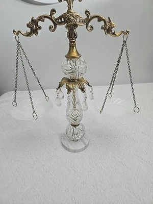 Escalas de mármol de cristal de la justicia 21" L&L WMC Hollywood victoriano vintage Foto 1 de 4