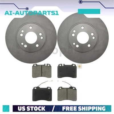For 1990 1991 1992 1993 Mercedes-Benz 300SL Front Brake Rotors + Brake Pads Kit - Image 1 of 4