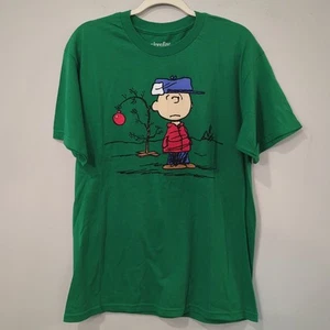 Vintage Peanuts Charlie Brown Christmas Tree Tshirt Linus Size Large - Picture 1 of 7