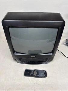 Matsui TVR180 14" Black CRT VHS TV Vintage - Retro Gaming - Tested Working - Picture 1 of 8