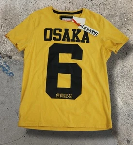 NWT! SUPER DRY OSAKA #6 Yellow/Black Mens XL 100% Cotton T-Shirt - Picture 1 of 12