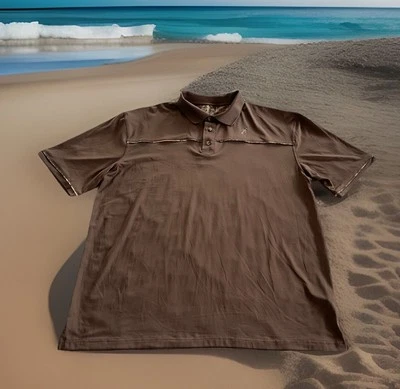 Browning Hunting Brand Polo Shirt Brown w Camo Accent SS Logo PO 3901 Men XXL - Image 1 of 4