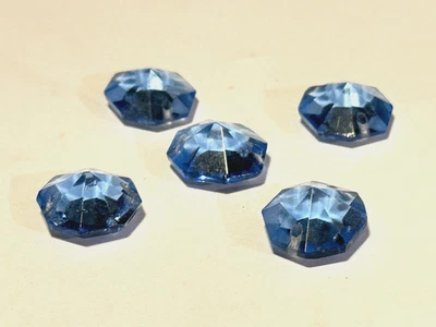 (10 piezas) COLGANTE OCTÁGONO CRISTAL, Ø 16 mm, AZUL CLARO, PARA CANDELABROS Foto 1 de 4