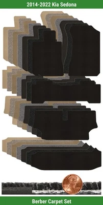 Lloyd Custom берберский коврик комплект для 2014-2022 Kia Sedona (5 штук) #V6G - Изображение 1 из 4