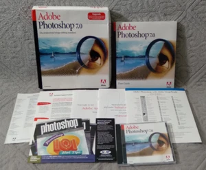 2002 Adobe Photoshop 7.0 Upgrade Software Windows XP CD Book Box ~ NEAR COMPLETE - Picture 1 of 23