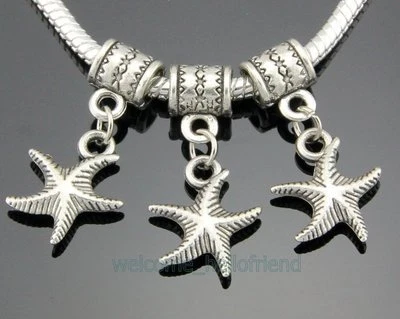 30 peças berloques pendurados estrela do mar miçangas ajuste pulseira europeia ZY46 - Imagem 1 de 2