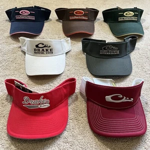 NEW DRAKE WATERFOWL SYSTEMS Visor Baseball Hat CRIMSON RED GRAY WHITE M/L MS $30 - Picture 1 of 11