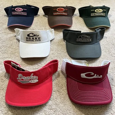 NEW DRAKE WATERFOWL SYSTEMS Visor Baseball Hat CRIMSON RED GRAY WHITE M/L MS $30 - Image 1 of 4
