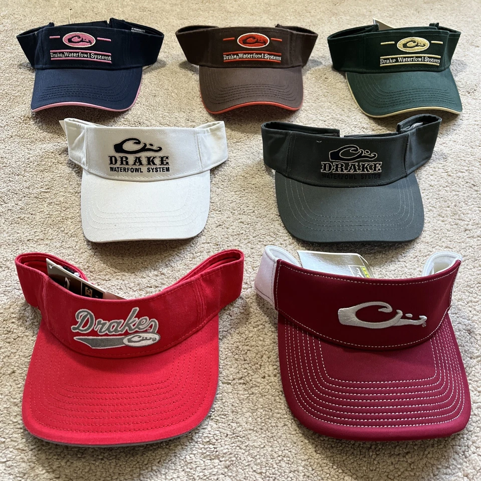 NEW DRAKE WATERFOWL SYSTEMS Visor Baseball Hat CRIMSON RED GRAY WHITE M/L MS $30 - Image 1 of 4