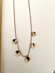 14 K Rose Goldfilled Disc Necklace Rolo Chain - Picture 1 of 4