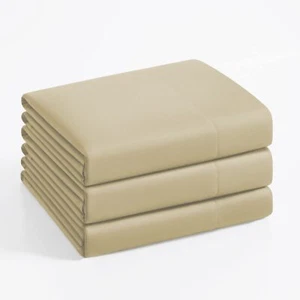 3-Pack Flat Sheets Breathable Series Bed Top Sheet Wrinkle Fade Resistant Sta... - Picture 1 of 4