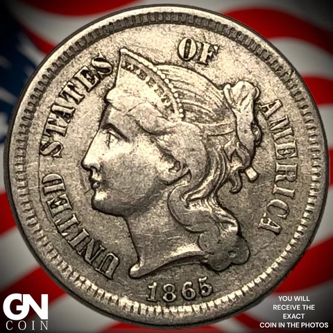 1865 3 Cent Nickel Piece  Q7187 Cover