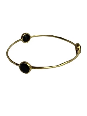 Pulseira Ippolita ouro amarelo 18K três pedras ônix preto - Imagem 1 de 4