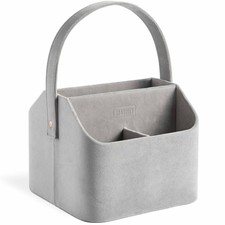 Beautify Grey Velvet Make up Storage Organiser – 5 Compartments and Carry Handle