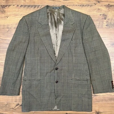 VTG Valentino Italy 41R Wool Houndstooth Blazer Suit Jacket Office Preppy Career - Image 1 of 4