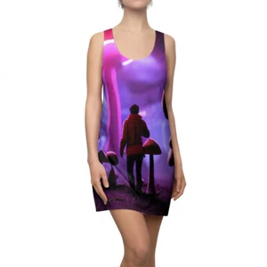 Entering The Mushroom City - Vestido para mujer corte y costura espalda deportiva (AOP) - Imagen 1 de 8