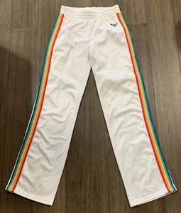Pony Brand Girls Size M 10/12 Athletic Track Sweat Pants Rainbow Stripe Elastic - Picture 1 of 5