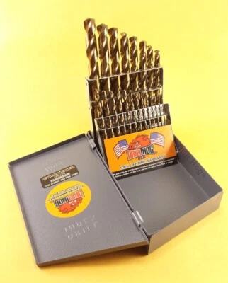21 Pc COBALT Drill Bit Set Cobalt Drill Set Drill Hog® 100% Lifetime Warranty