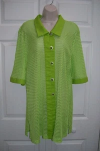 Nuevo traje de baño para mujer 3X Top camisa de malla verde lima - Imagen 1 de 12