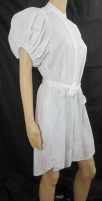 Vestido Camisa Stella McCartney Blanco Anastasia Manga Corta Cinturón Talla 36 Nuevo con Etiquetas $975 Foto 1 de 4