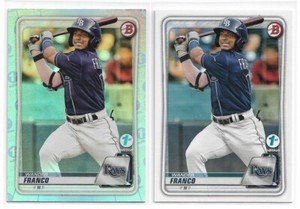 2020 Bowman 1st Edition Sky Blue #BFE-1 Wander Franco Tampa Bay Rays + Base Lot