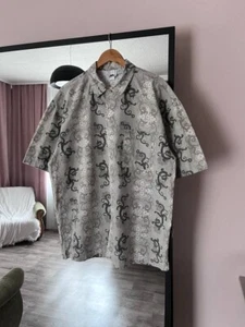 Vintage 90’s No Fear Dragon Hawaiian Style Shirt Button Up Short Sleeve Dragon - Picture 1 of 6