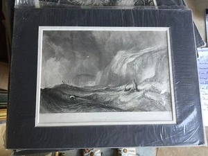 WRECK OFF HASTINGS - J.M.W.Turner,steel engraving by W.Miller 19th century print - Picture 1 of 4