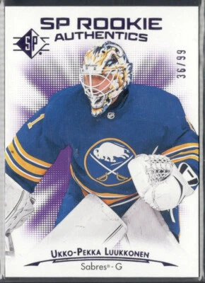 2021-22 Upper Deck SP Rookie Authentics Purple #133 UKKO-PEKKA LUUKKONEN RC /99 - Image 1 of 2