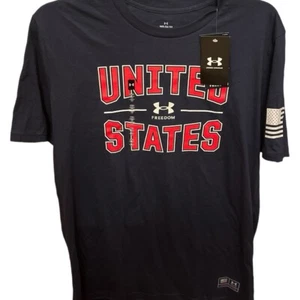 Mens Under Armour FREEDOM T-Shirt MD UA United States Freedom Tee American Flag - Picture 1 of 10
