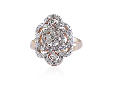 0.96 Cts Round Brilliant Cut Natural Diamonds Anniversary Ring In 14K Gold - Image 1 of 3