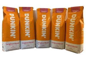 Dunkin Donuts Original Whole Coffee Bean 5 LB Exp. (1LB Pack Of 5) - Picture 1 of 3