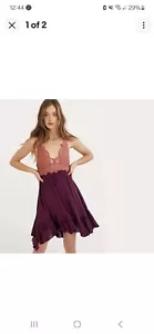 Neu ohne Etikett Gr. XS Free People Adella Schlupfkleid lila Kombi FP Sommer - Bild 1 von 4