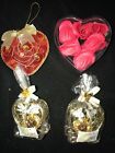 2 NEW NWT WEDDING CAKE DECORATIONS DOVES ON RINGS GOLD SOAP HEARTS ORNAMENT @@