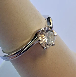 Platinum and Diamond 0.50ct Single Stone Ring - Picture 1 of 10