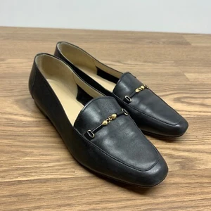 Enzo Angiolini Liberty Womens Loafer Flat Shoes Black Leather Slip On Size 7.5 M - Picture 1 of 12