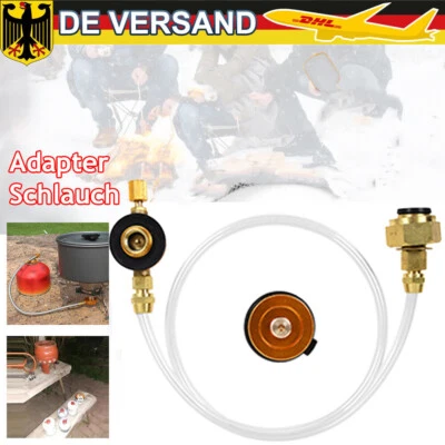 Gaskartuschen Adapter Schlauch Campingkocher Gasherd Propan NachfüLl Anschluss - Bild 1 von 4