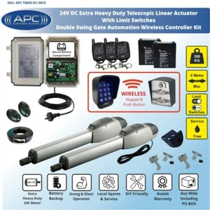 Double Swing Electric Gate Opener Automatic Motor Remote Control Complete Kit - Picture 1 of 12