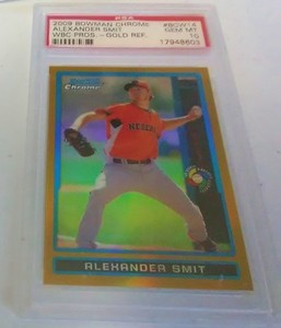 ALEXANDER SMIT GOLD RC PSA 10 2009 BOWMAN CHROME REFRACTOR WBC PROSPECTS #/50