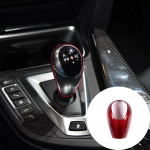 Red Carbon Gear Shift Handle Knob Head Cover For BMW M3 09-13 M5 2005-08 M6 2006 - Picture 1 of 8