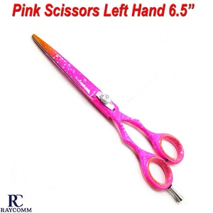 Tijeras profesionales de peluquería peluquería corte de pelo color rosa izquierda CE - Imagen 1 de 5