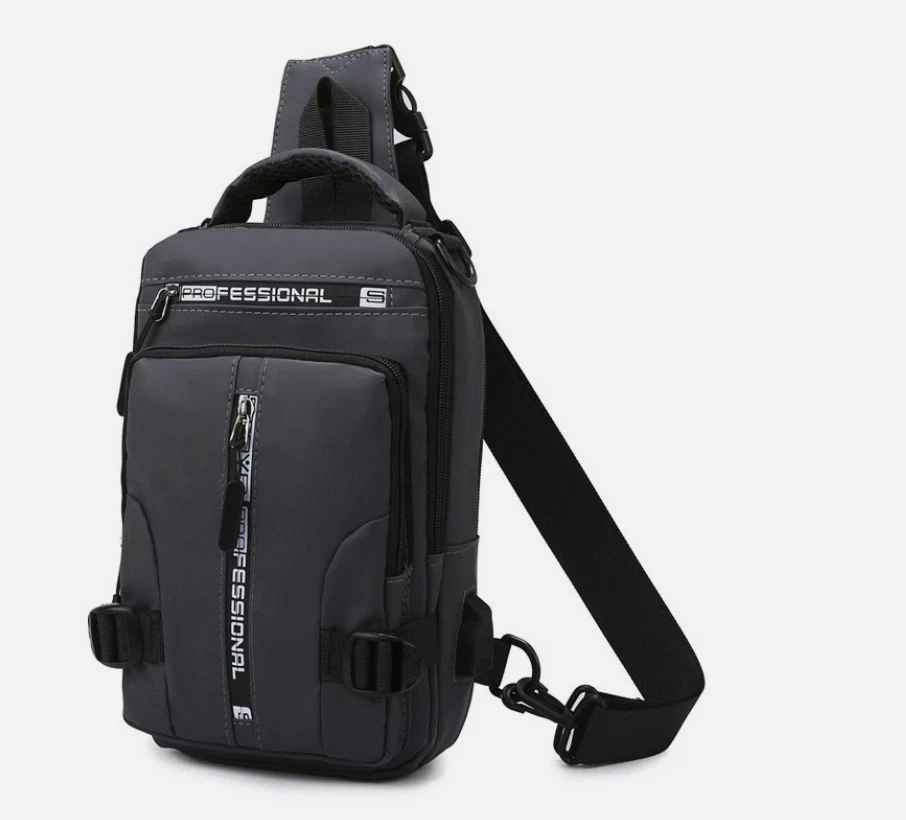 Mochila bandolera de cuero PU para hombre Riñoneras Carga USB NUEVA Foto 1 de 4