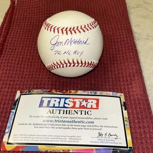 Béisbol OML firmado por Jon Matlack con cubo con inscripción "1972 NL ROY" Tristar - Imagen 1 de 8