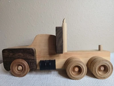 Hand Crafted Vintage Wooden Toy  Tractor Trailer Semi Truck Richard Grimm - Image 1 of 4
