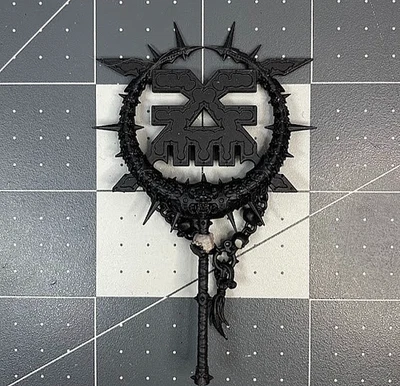 HUGE Chaos KHORNE ICON ARMY STANDARD bit plastic GW bitz TOW AOS 40K Banner BD25 - Image 1 of 2