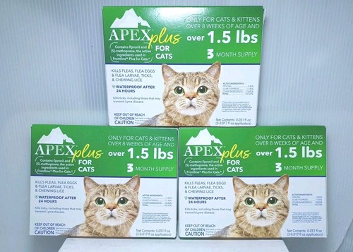 Photo inspiration: Visual Reference: 3X Apex Plus Flea Control For Cats 3 Months Each