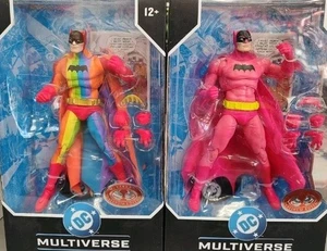 McFarlane DC Multiverse Platinum Edition Batman RAINBOW & PINK Suit Set Lot of 2 - Picture 1 of 3