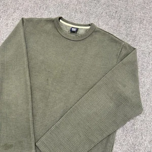 Tommy Jeans Long Sleeve Shirt Men's 2XL Stained Cotton Blend Green Y2K Pullover - Picture 1 of 11