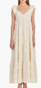 NWT English Factory Ribbon Embroidered Tiered Maxi Dress in Size L - Picture 1 of 16