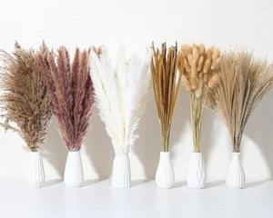 135Pcs Dried Pampas Grass Decor, Boho Home Decor, Mini Bunny Tails Dried Flow... - Picture 1 of 7