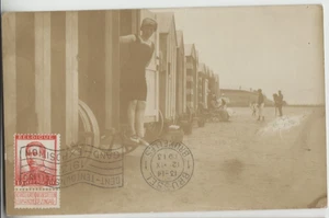 Foto postal real vintage años 20 - Foto de playa - Trajes de baño - Imagen 1 de 2